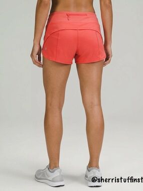 Lululemon Run Speed Short Low Rise Stretch Lined Athletic Dazzling Coral Size 10